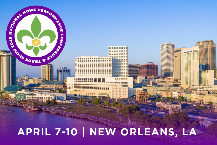 New Orleans arial shot with over lay text "April 7-10 New Orleans, LA"